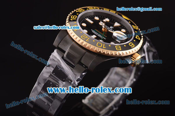 Rolex GMT-Master II Prohunter Edition Rolex 3186 Automatic Movement PVD Case and Strap with Gold Bezel - Click Image to Close